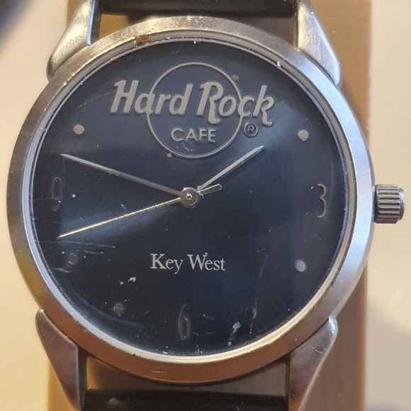 Hard Rock Cafe Other - Vtg Hard Rock Cafe Key West Silver/Blue Leather Unisex Collector Watch